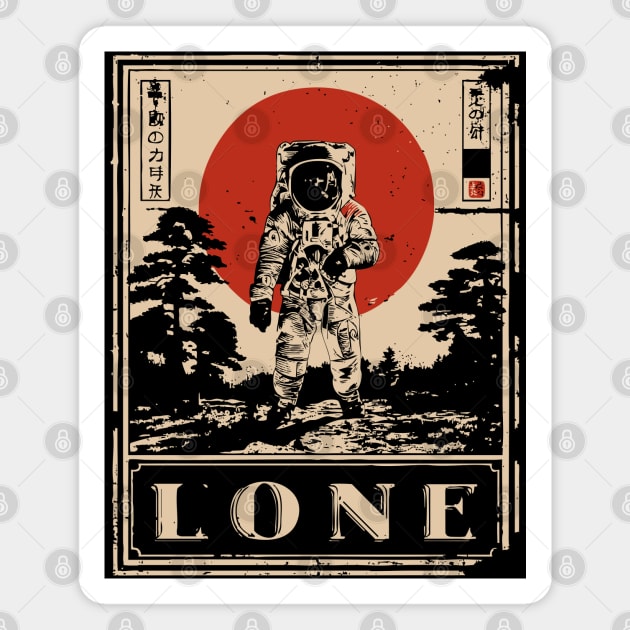 Lone Astronaut Red Sun Poster Magnet by TuncGK